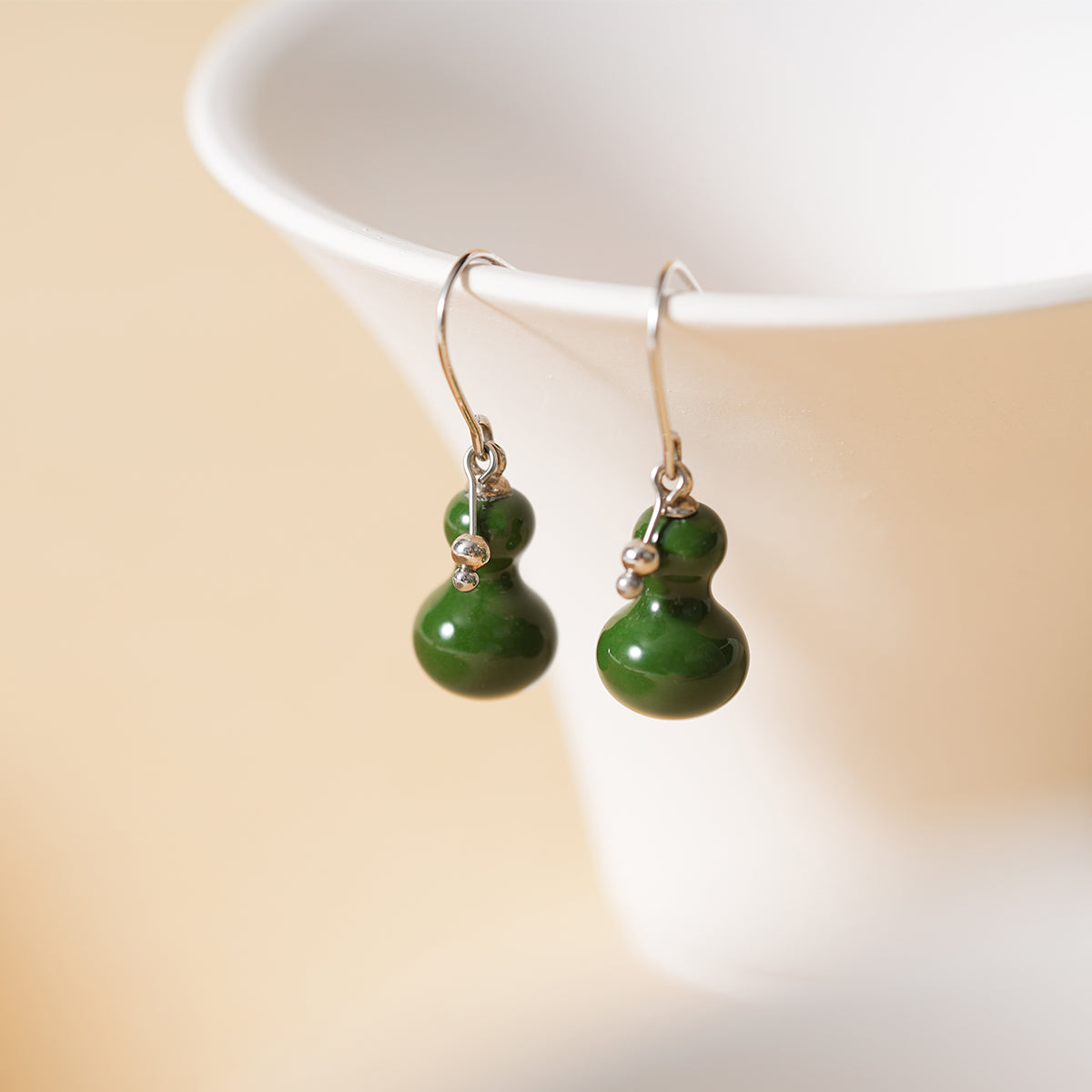 Green Gourd Earrings