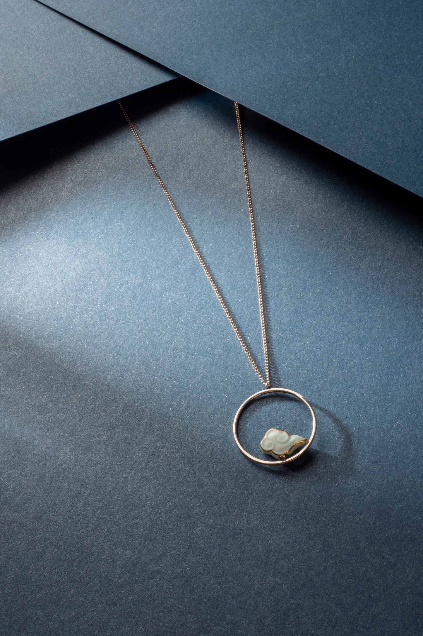 Fanhua Creation Colorful Clouds Chasing the Moon Long Pendent Necklace