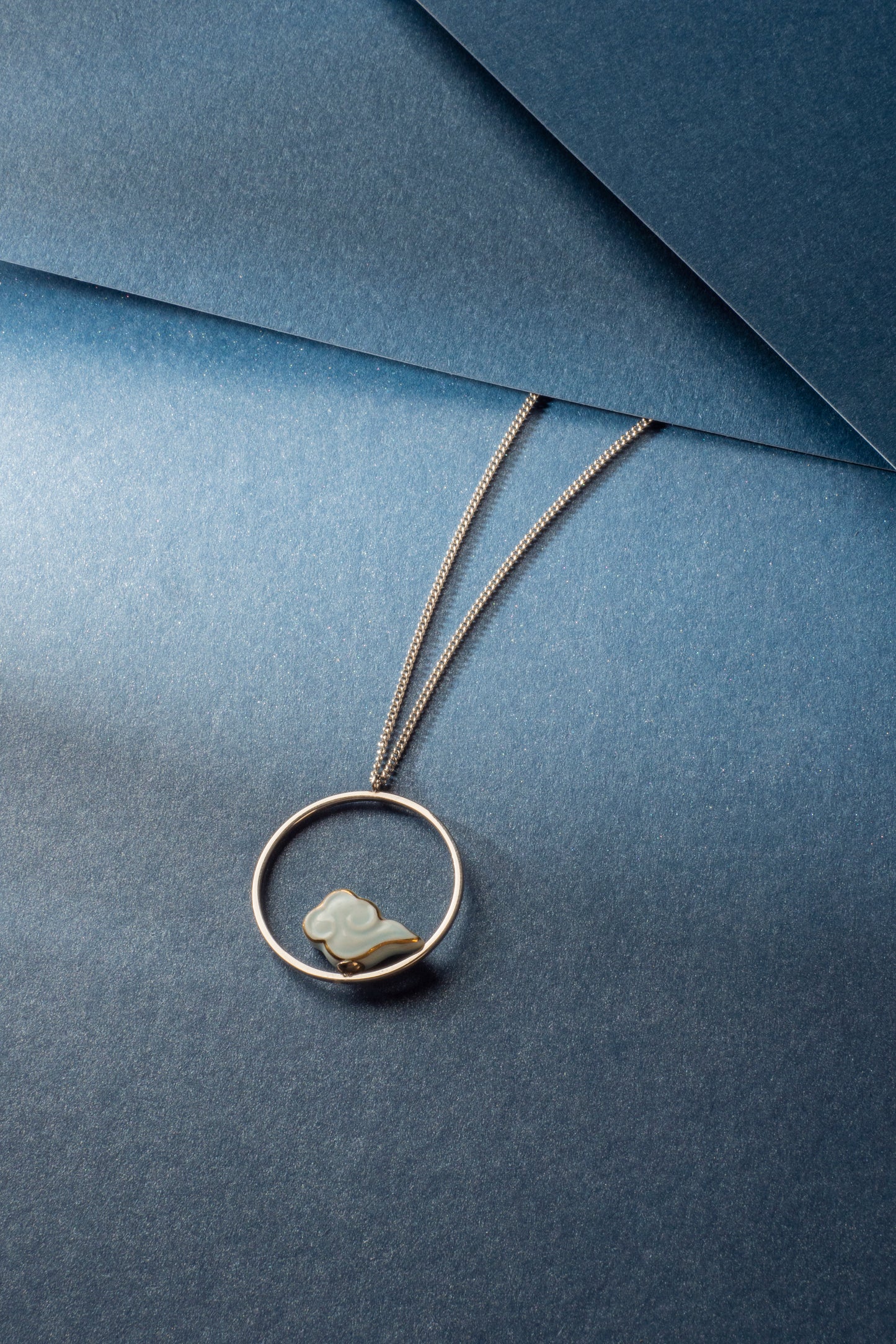Fanhua Creation Colorful Clouds Chasing the Moon Long Pendent Necklace