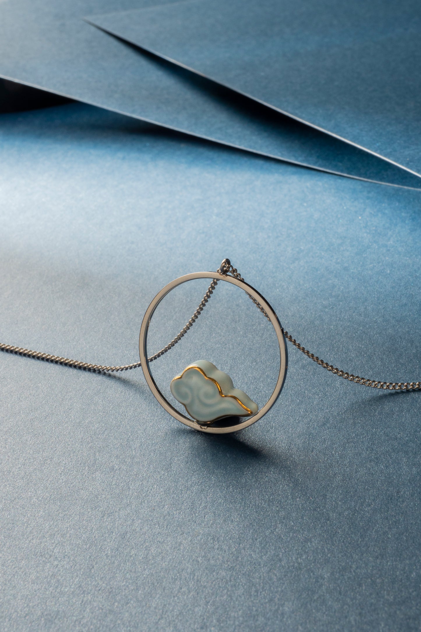 Fanhua Creation Colorful Clouds Chasing the Moon Long Pendent Necklace