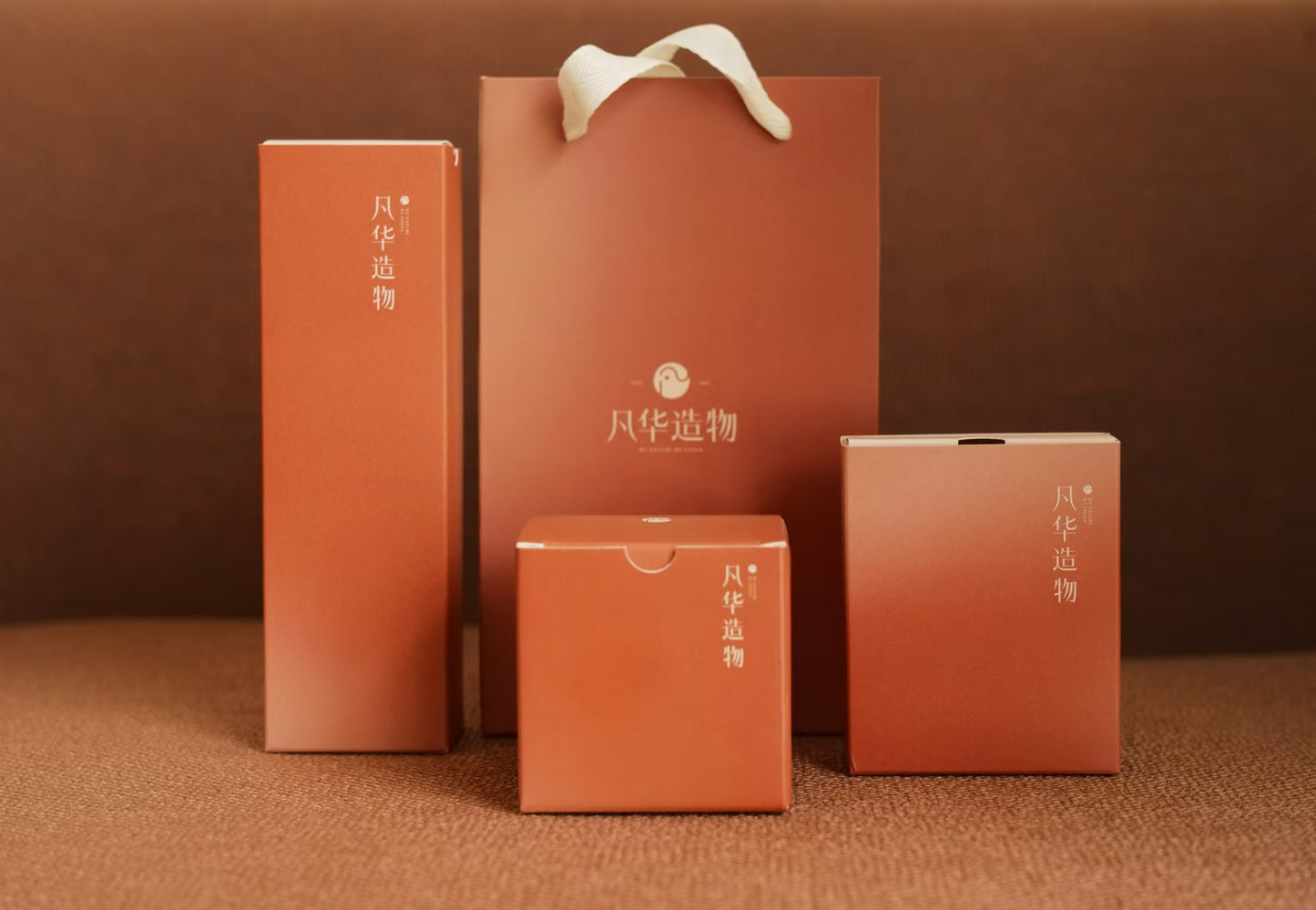 Fanhua Creation Orange Fortune Series Set(4 piece, Short Earring,Long Earring, Bracelet, Long pendent Necklace)