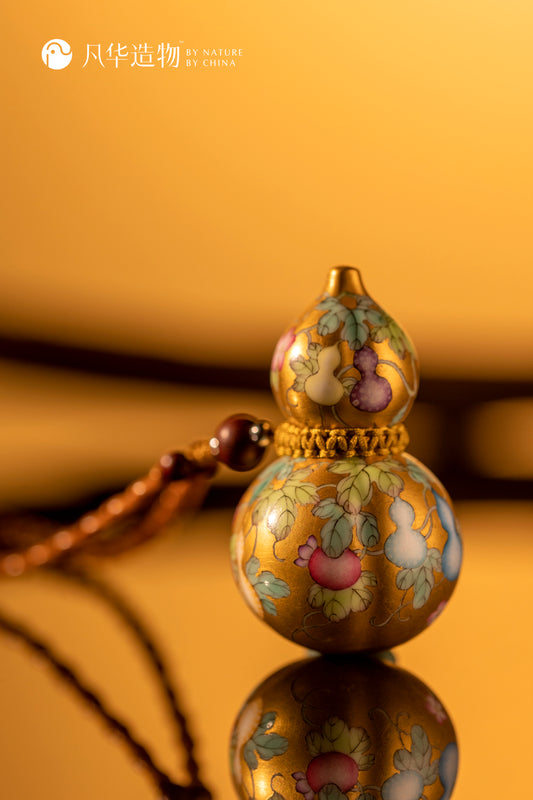 The shop's masterpiece Fanhua Creation Golden Gourd Long Pendent(Worn by Maye Musk)