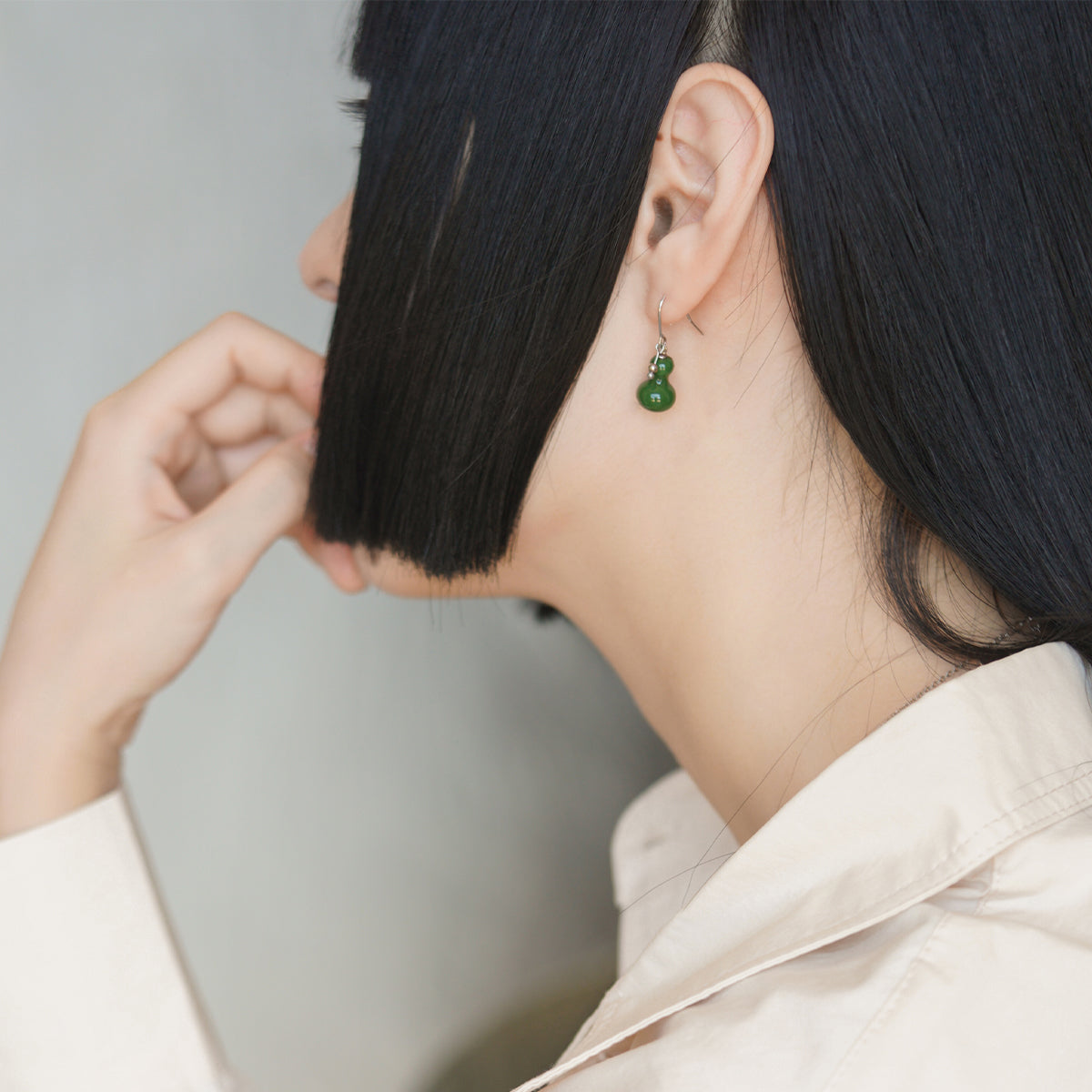 Green Gourd Earrings