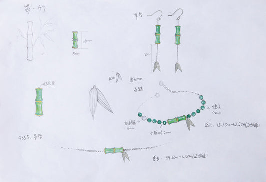 Fanhua Creation Evengreen Bamboo Earring