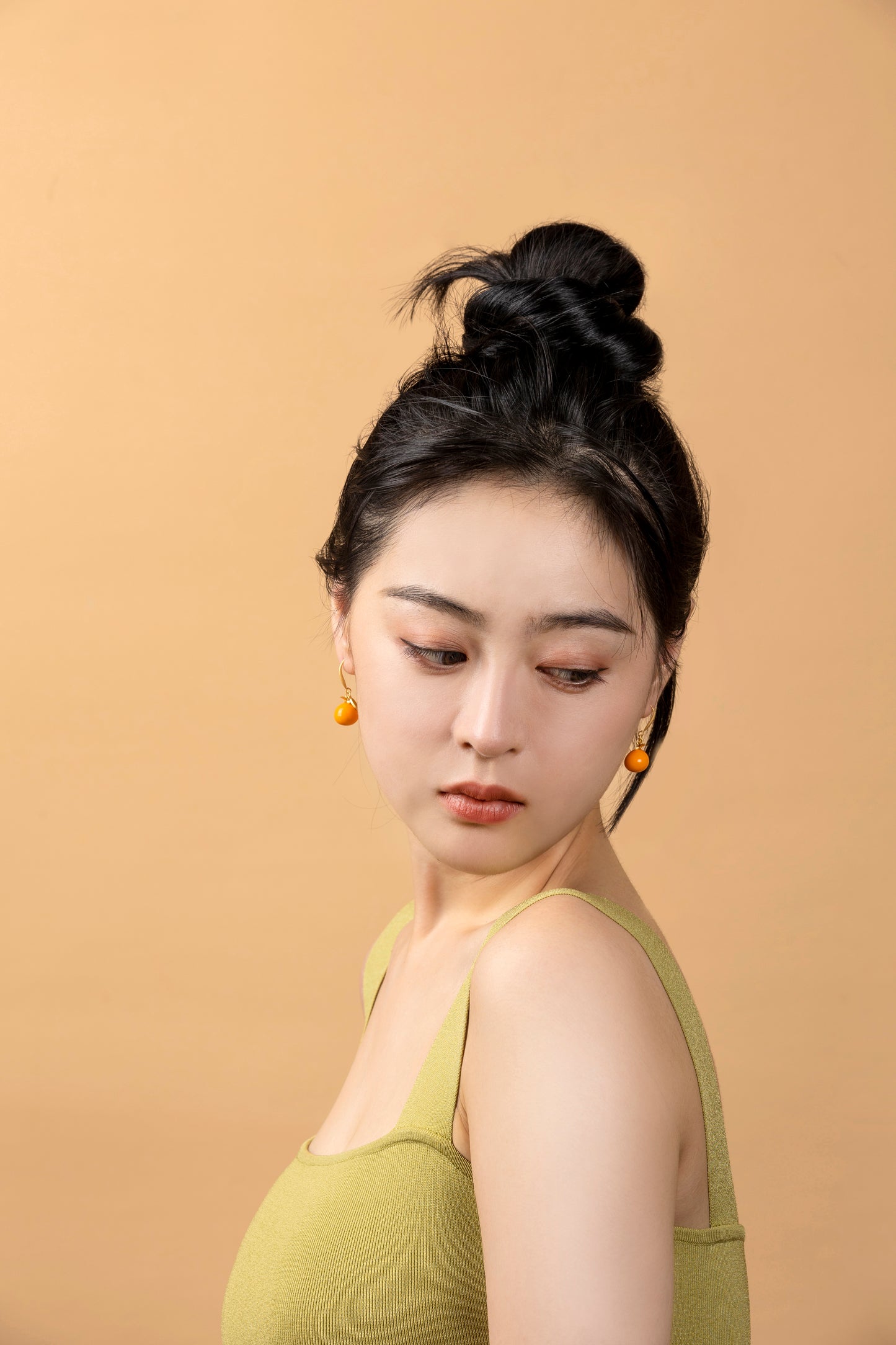 Orange Lucky Fortune Earring
