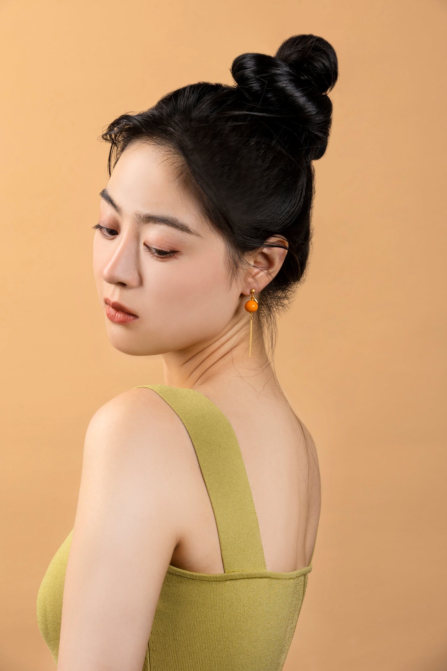 Orange Lucky Fortune Earring
