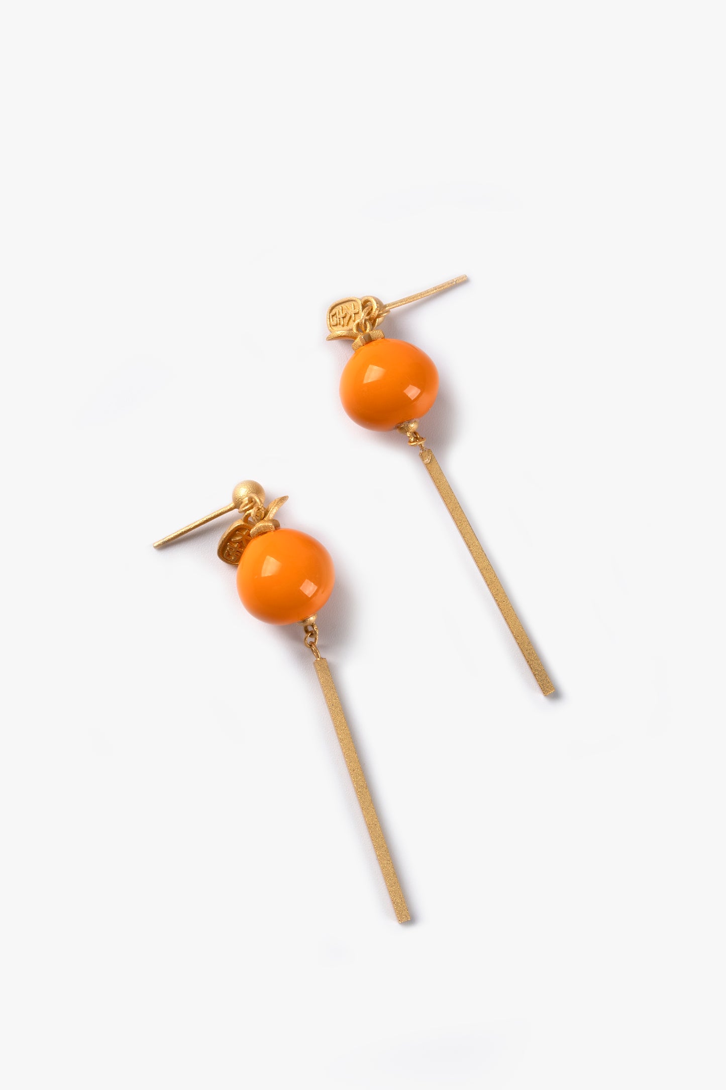 Orange Lucky Fortune Earring