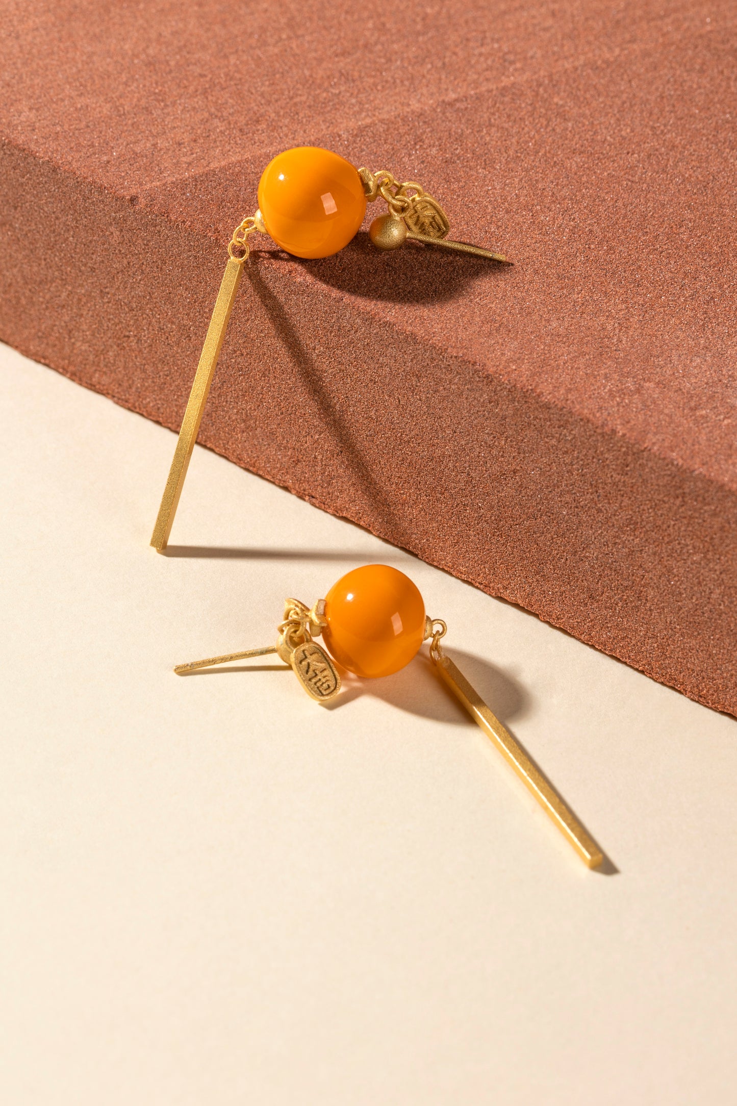 Orange Lucky Fortune Earring