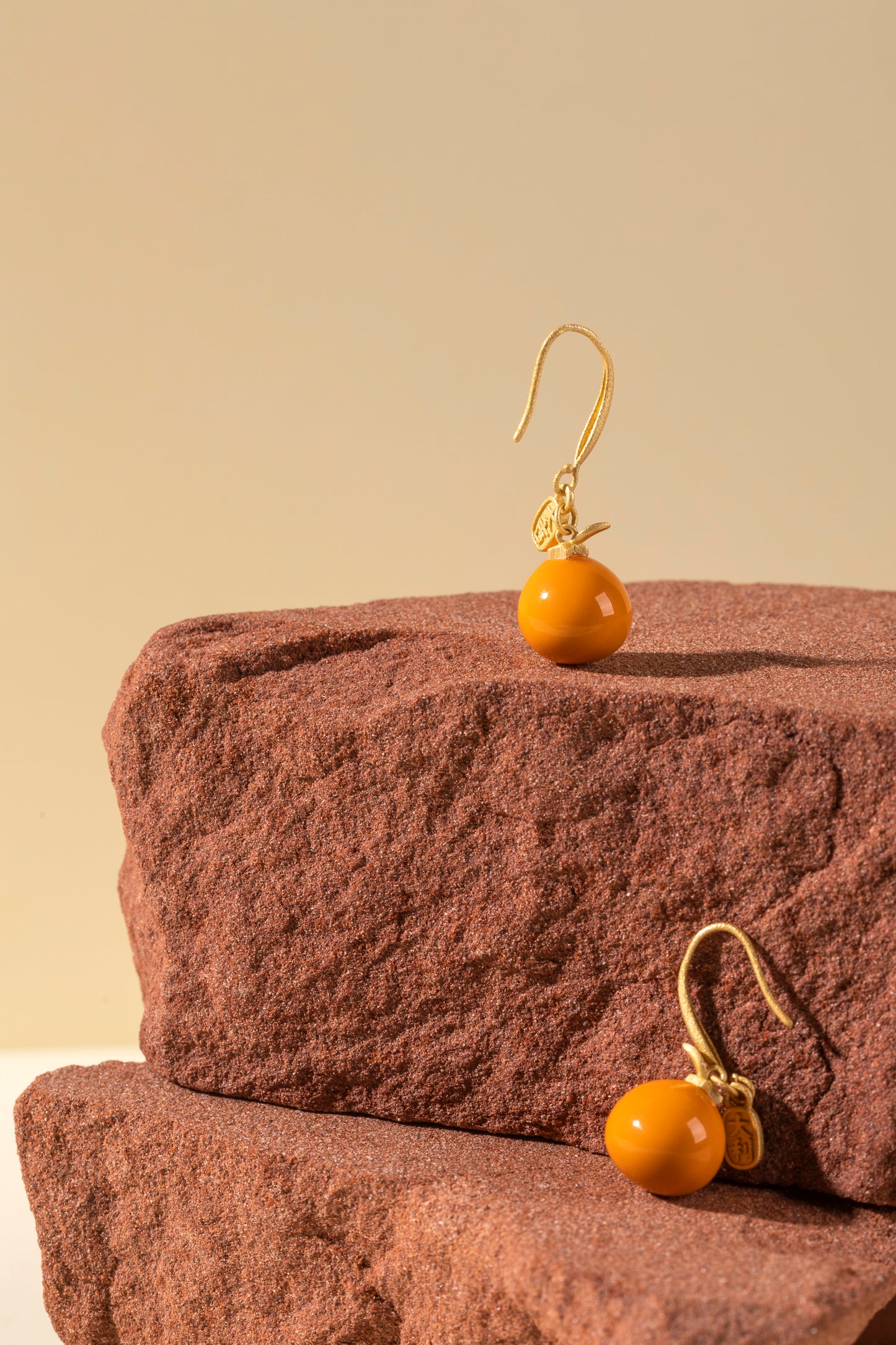 Orange Lucky Fortune Earring