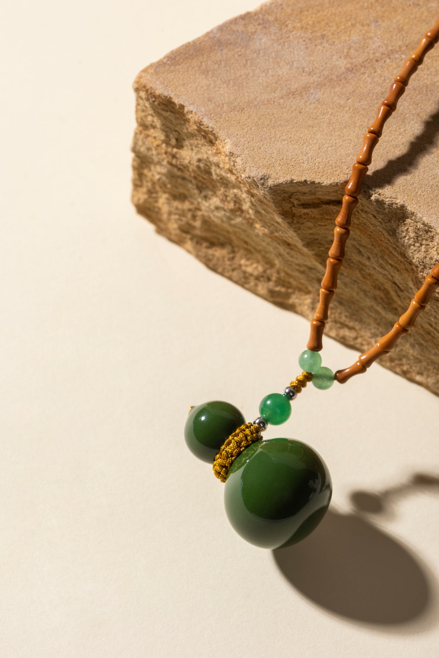 Fanhua Creation Green Gourd Long Pendent