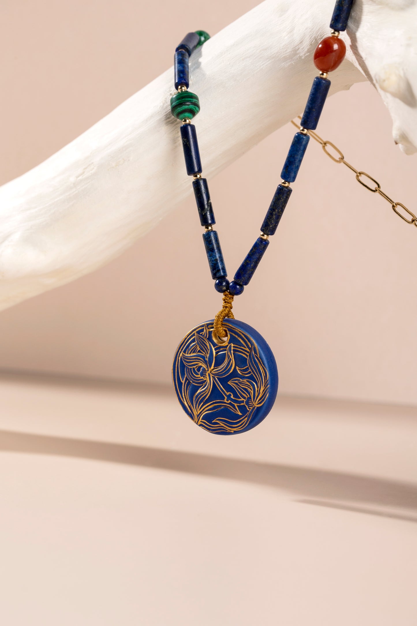 Orchid Porcelain Pendant Necklace