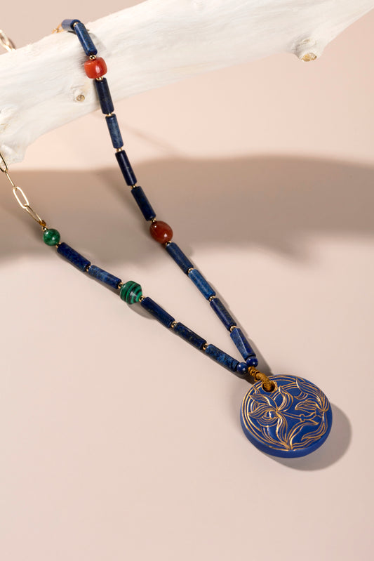 Orchid Porcelain Pendant Necklace