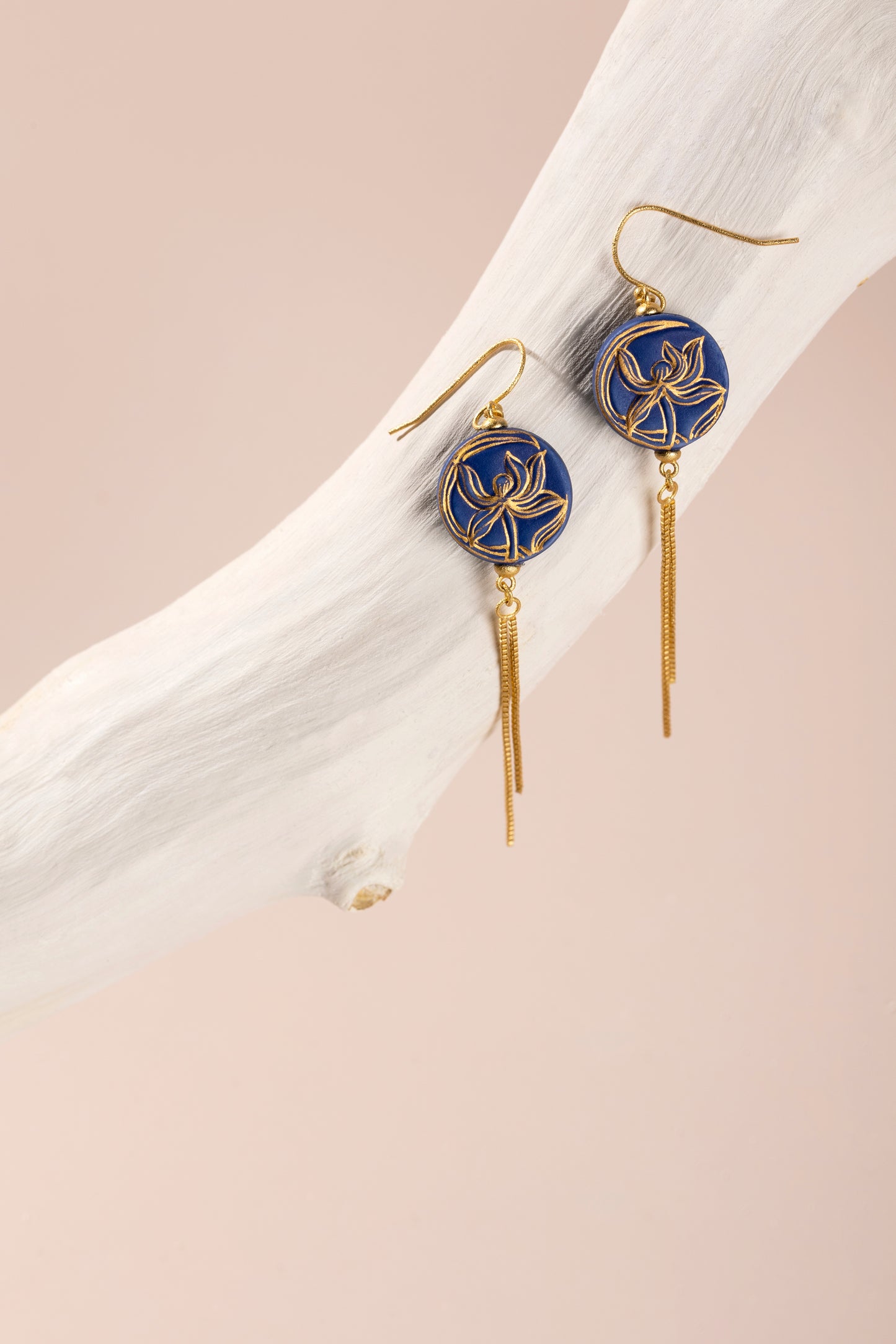 Porcelain Blue Orchid Earring