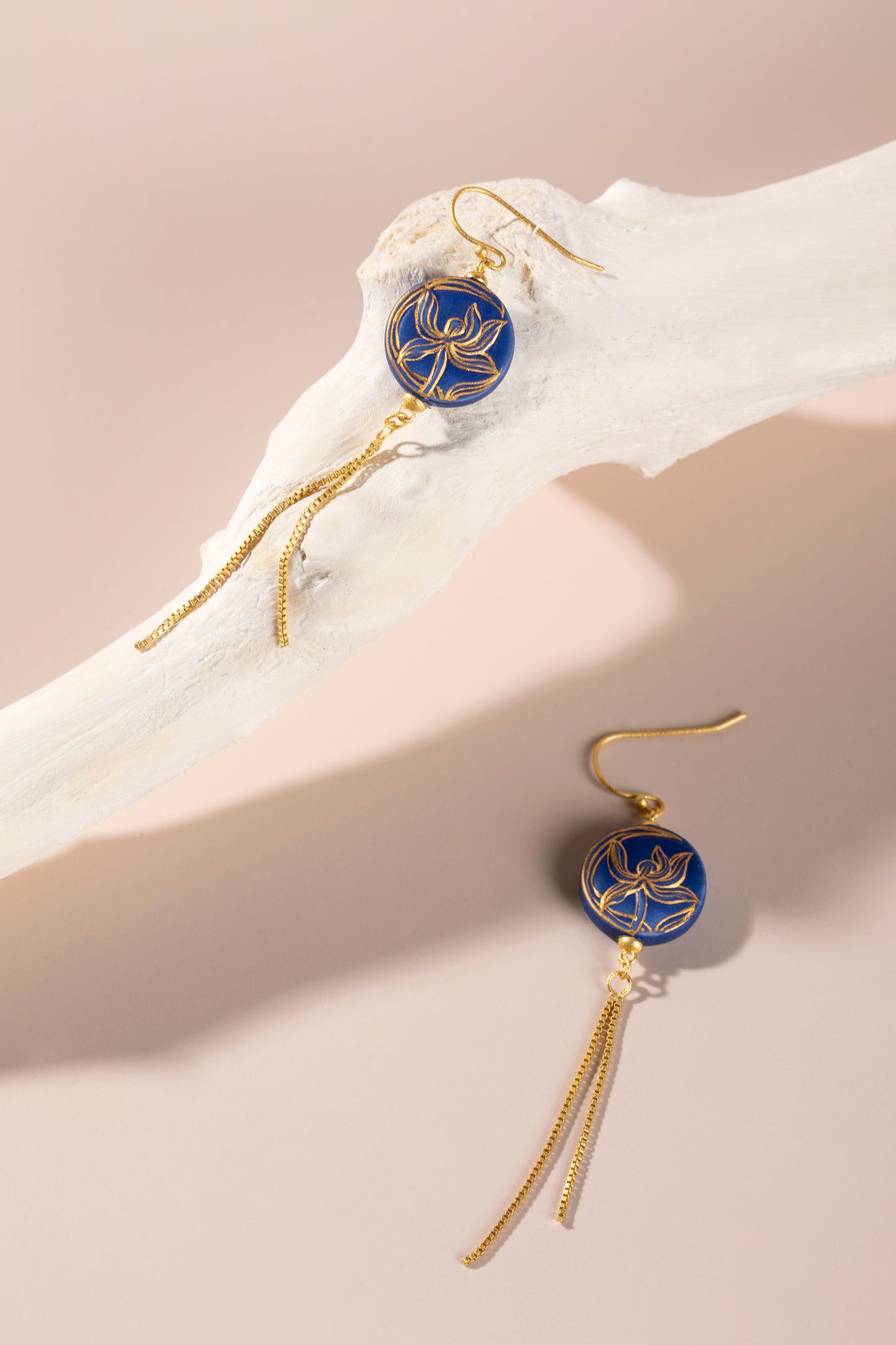 Porcelain Blue Orchid Earring