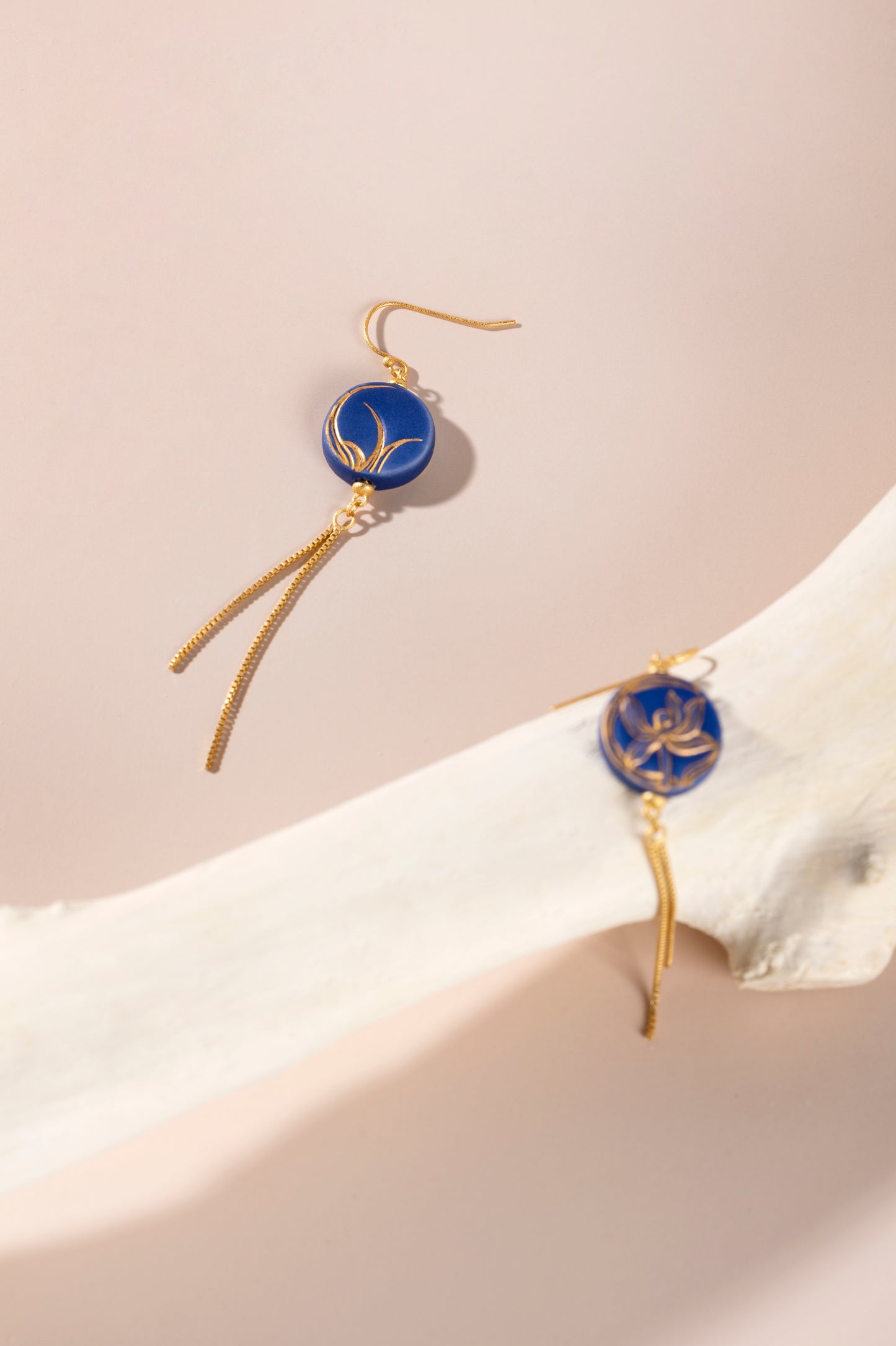 Porcelain Blue Orchid Earring