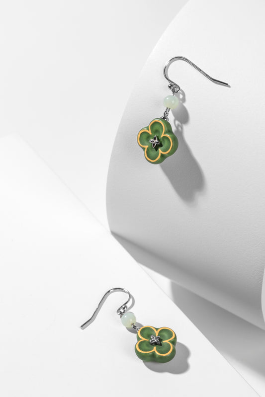 Lucky Star Four Leaf Clover Earrings