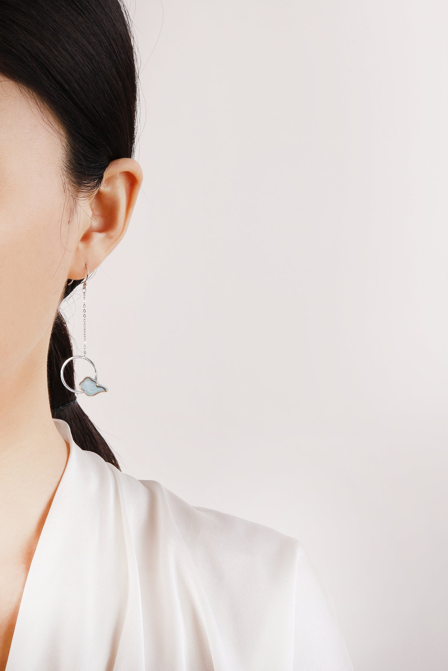 Fanhua Creation Colorful Clouds Chasing the Moon Series Set(4 piece, Short Earring,Long Earring, Bracelet, Long Pendent Necklace)