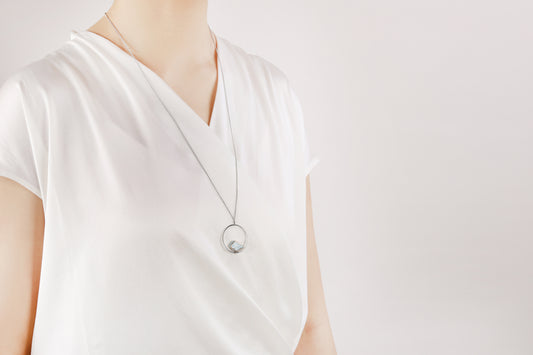 Fanhua Creation Colorful Clouds Chasing the Moon Long Pendent Necklace