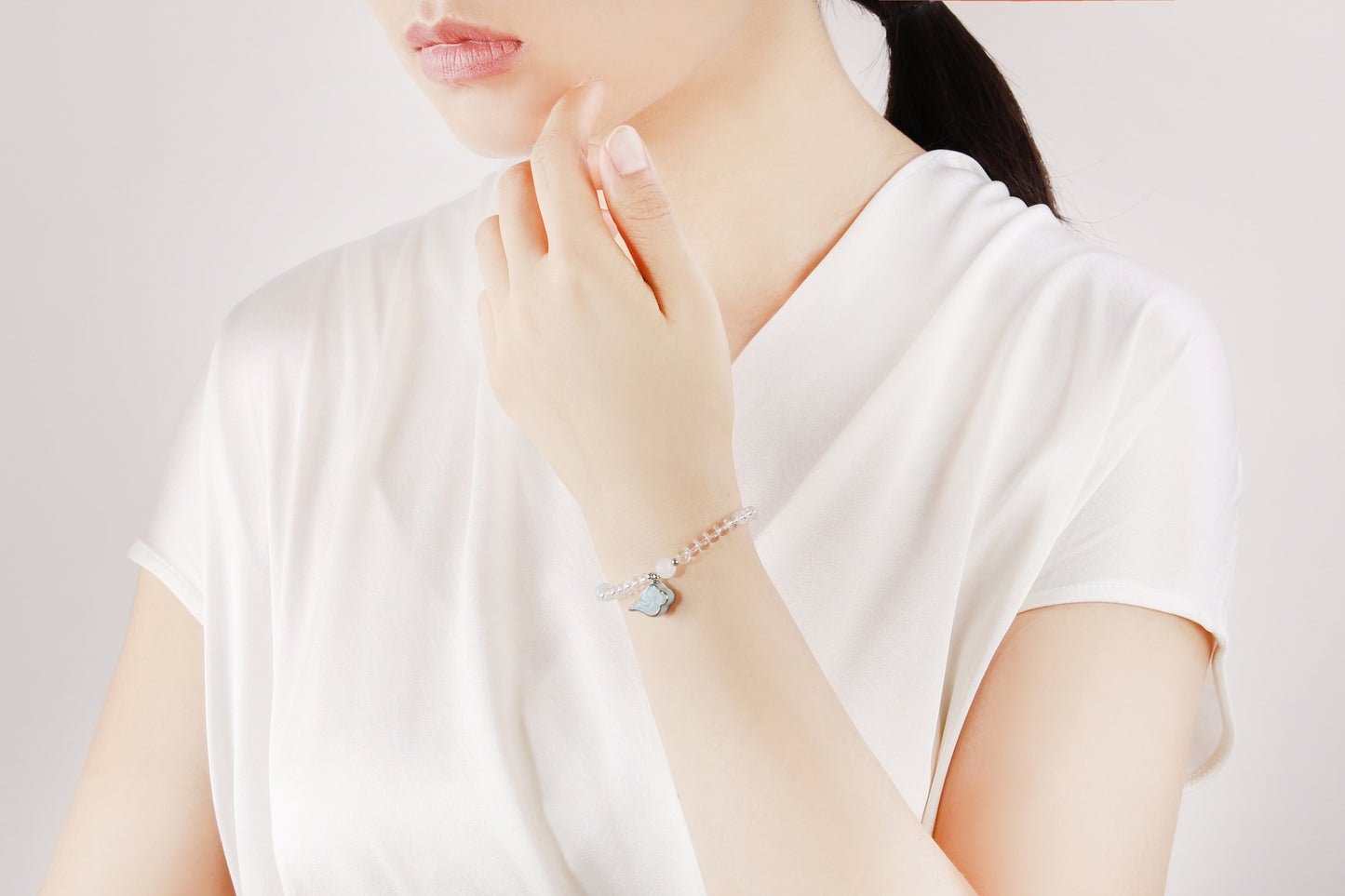 Fanhua Creation Colorful Clouds Chasing the Moon Series Set(4 piece, Short Earring,Long Earring, Bracelet, Long Pendent Necklace)