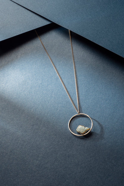 Fanhua Creation Colorful Clouds Chasing the Moon Long Pendent Necklace