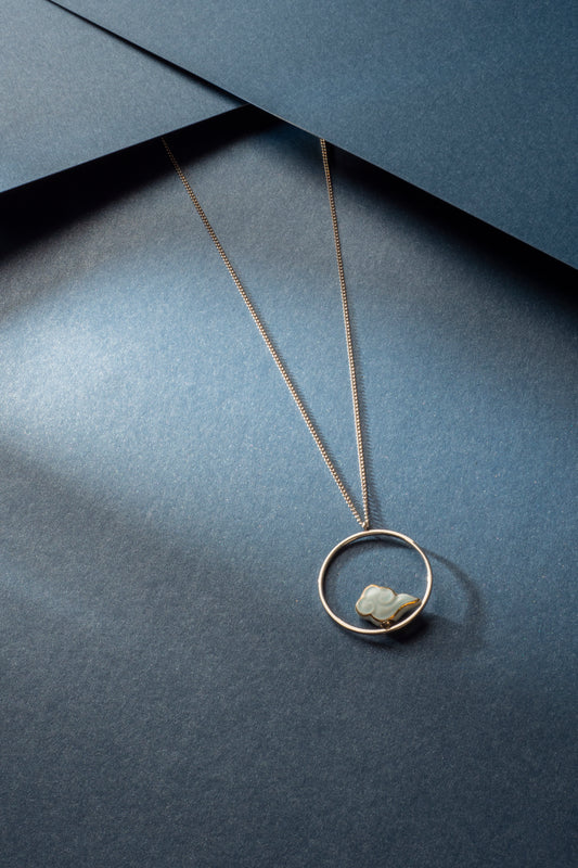 Fanhua Creation Colorful Clouds Chasing the Moon Long Pendent Necklace