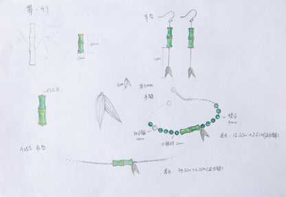 Fanhua Creation Evengreen Bamboo Earring