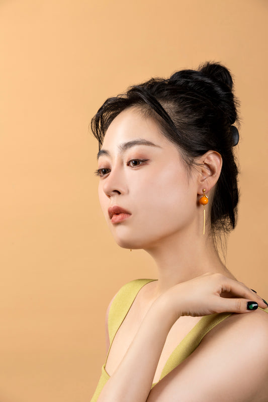 Orange Lucky Fortune Earring