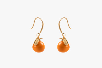 Fanhua Creation Orange Fortune Series Set(4 piece, Short Earring,Long Earring, Bracelet, Long pendent Necklace)