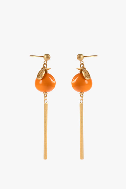 Fanhua Creation Orange Fortune Series Set(4 piece, Short Earring,Long Earring, Bracelet, Long pendent Necklace)