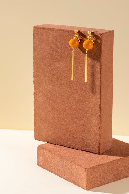 Orange Lucky Fortune Earring