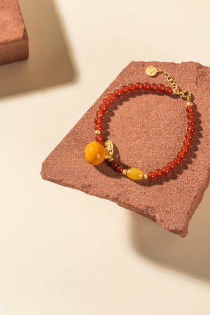 Fanhua Creation Orange Lucky Fortune Bracelet