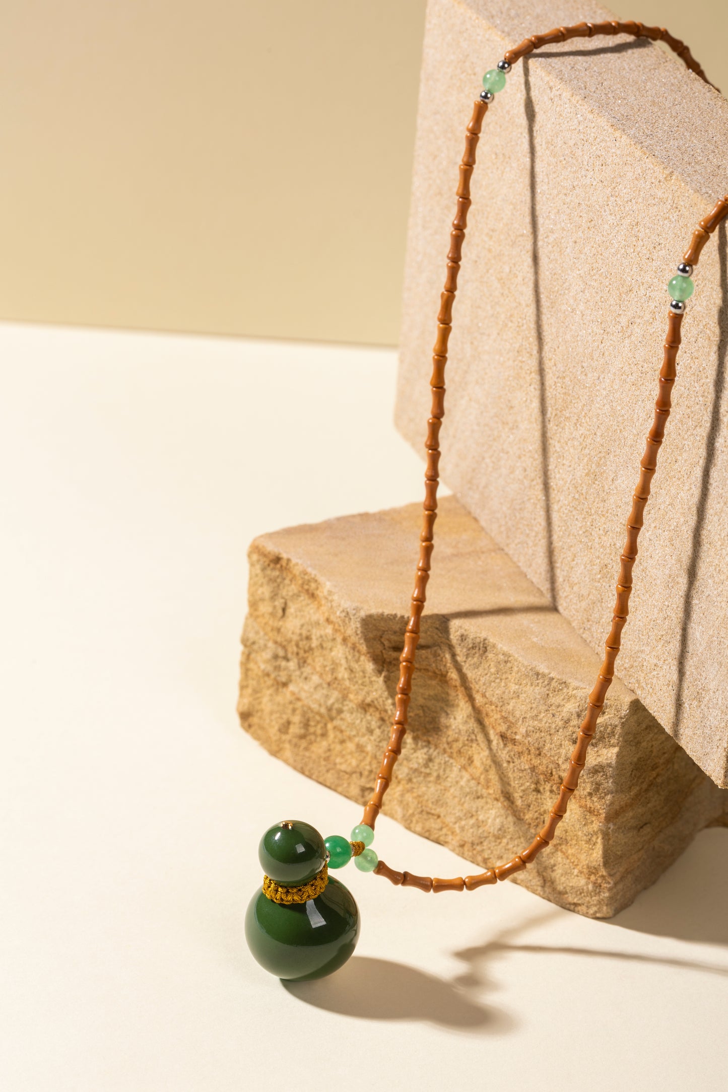 Fanhua Creation Green Gourd Long Pendent