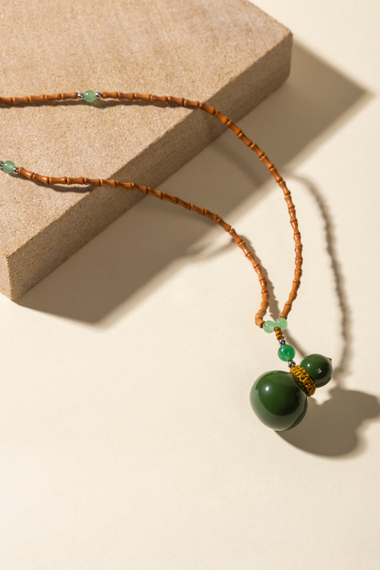 Fanhua Creation Green Gourd Long Pendent