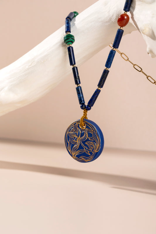 Orchid Porcelain Pendant Necklace