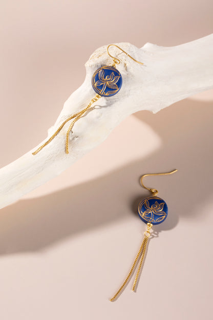 Porcelain Blue Orchid Earring