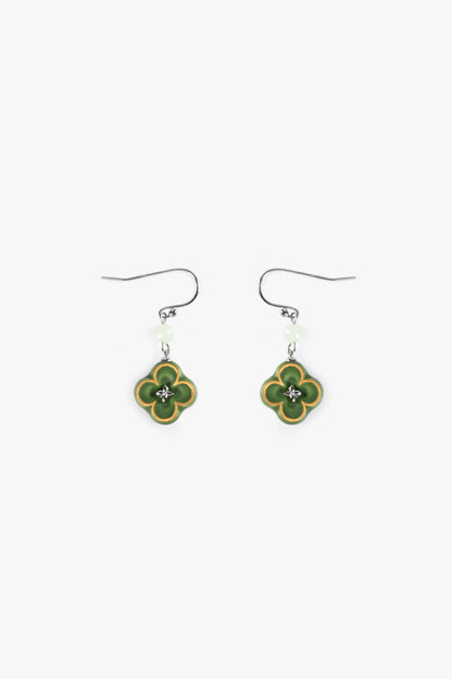 Lucky Star Four Leaf Clover Earrings