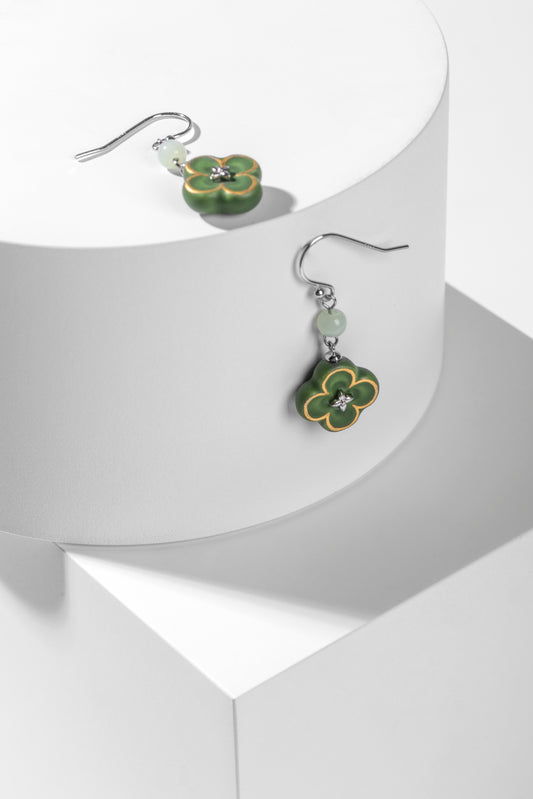 Lucky Star Four Leaf Clover Earrings